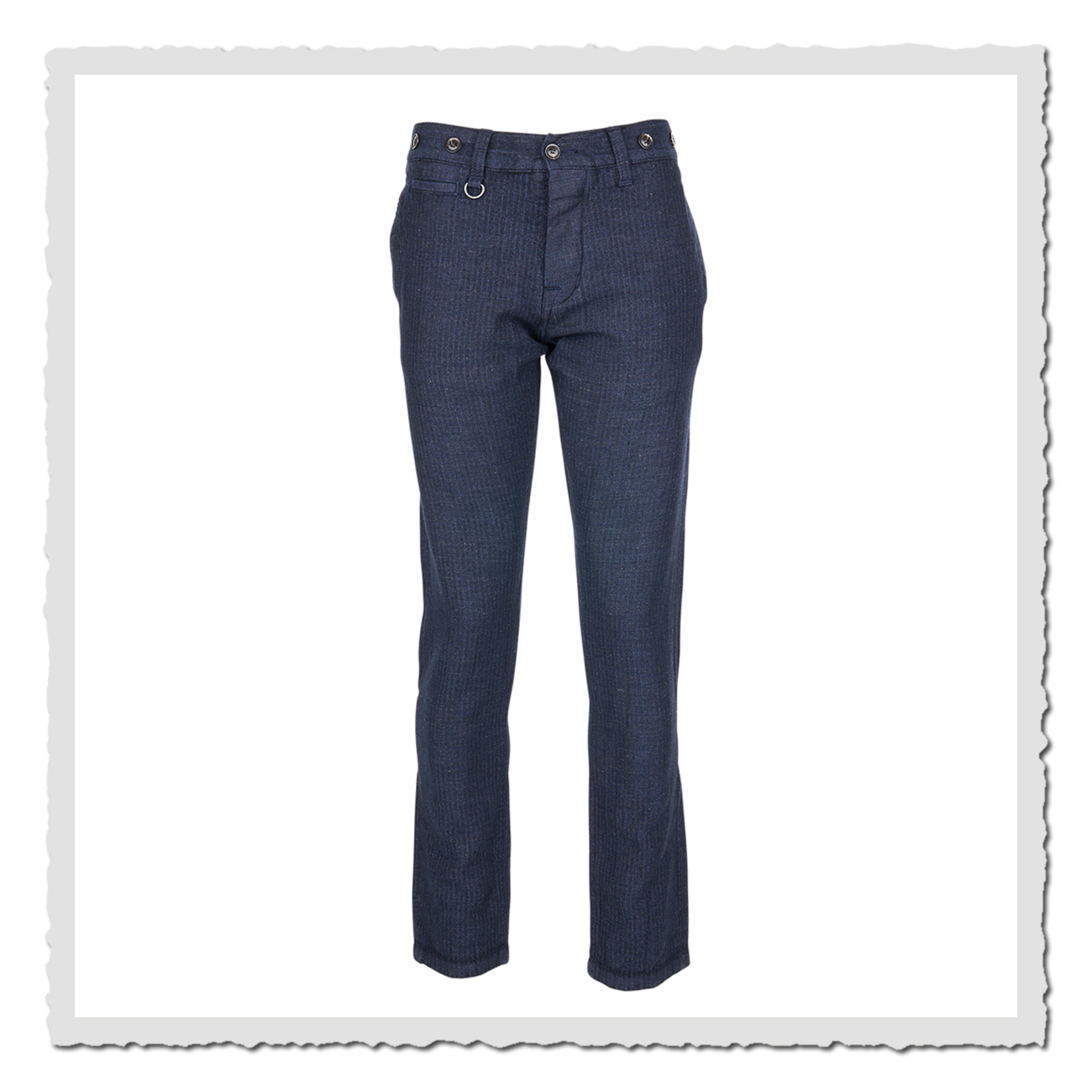 Pike Brothers 1947 Harvester Trousers Owen Blue Vorderansicht freigestellt